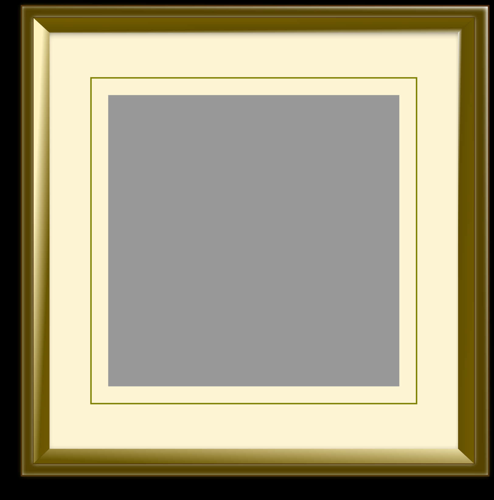 Elegant Golden Frameon Gray Background PNG
