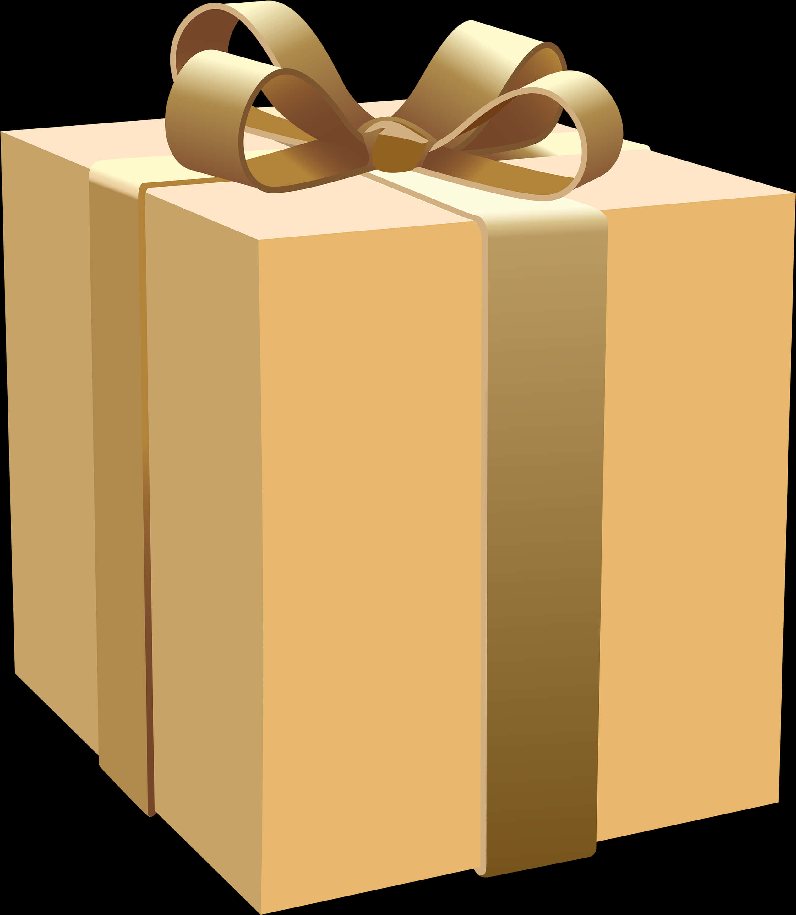 Elegant Golden Gift Box PNG