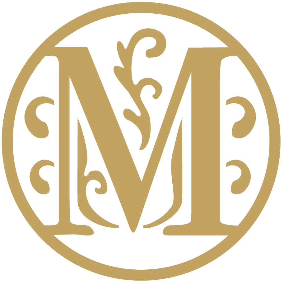 Elegant Golden Monogram M PNG