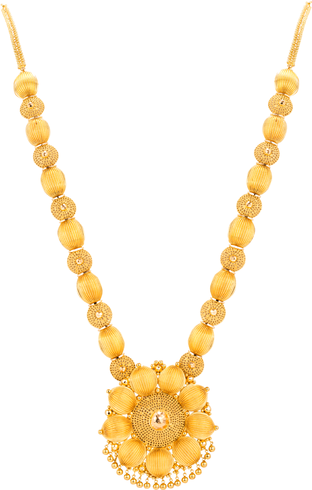 Elegant Golden Orb Necklace PNG