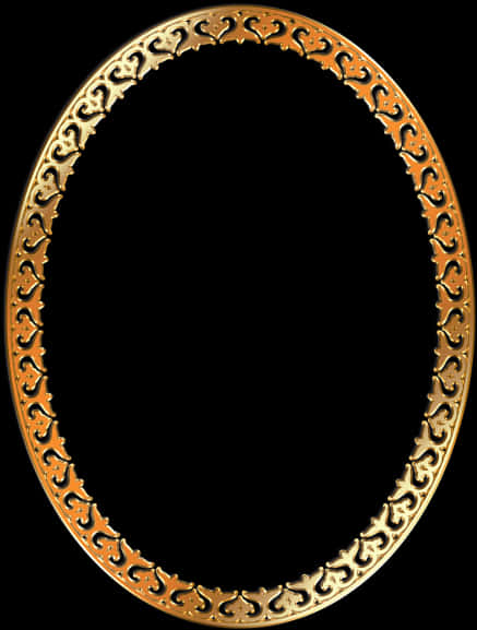 Elegant Golden Oval Frame PNG