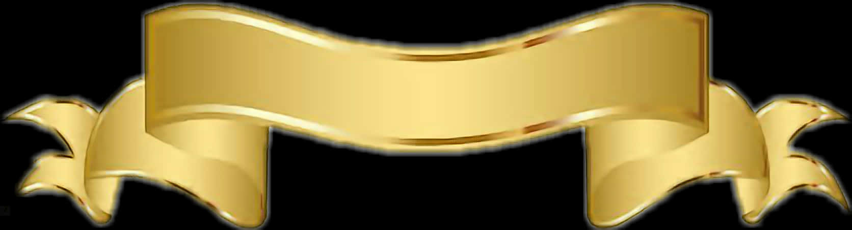 Elegant Golden Ribbon Banner PNG