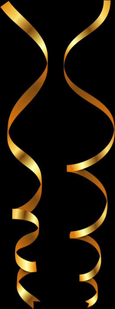 Elegant Golden Ribbon Curves PNG