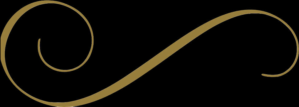 Elegant Golden Swirl Design PNG