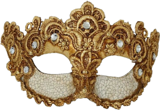 Elegant Golden Venetian Mask PNG