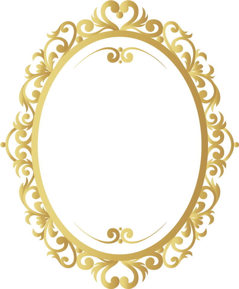 Elegant Golden Vintage Frame PNG