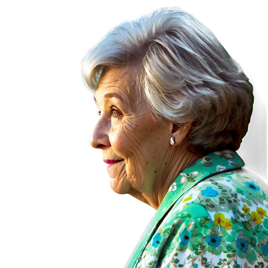 Elegant Grandmother Profile PNG