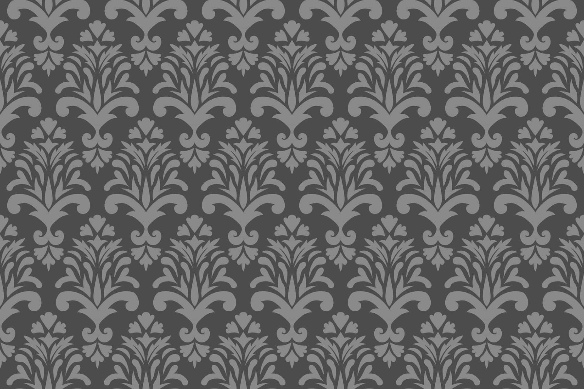 Elegant Gray Damask Pattern Wallpaper