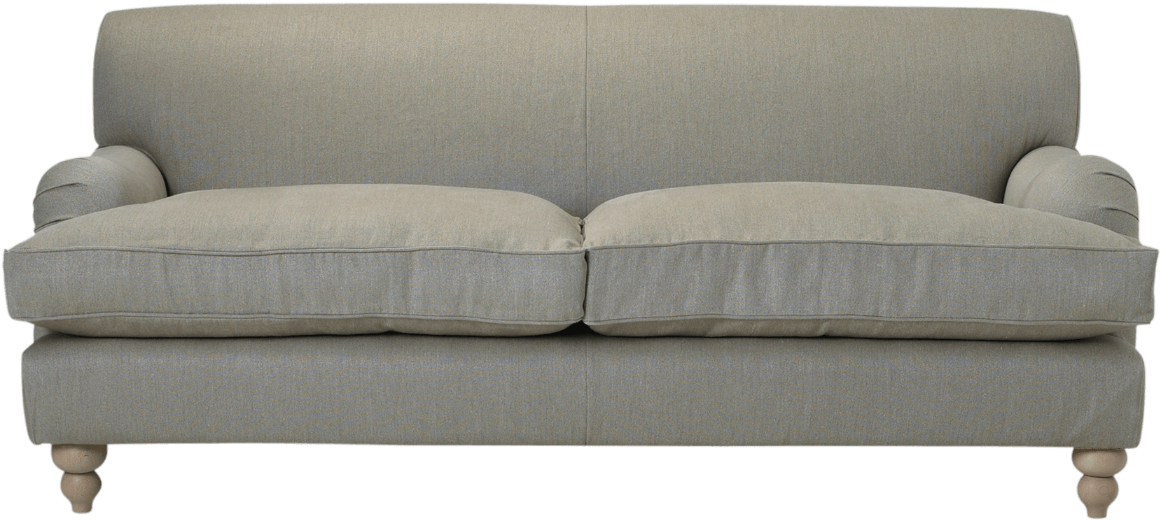 Elegant Gray Fabric Sofa PNG