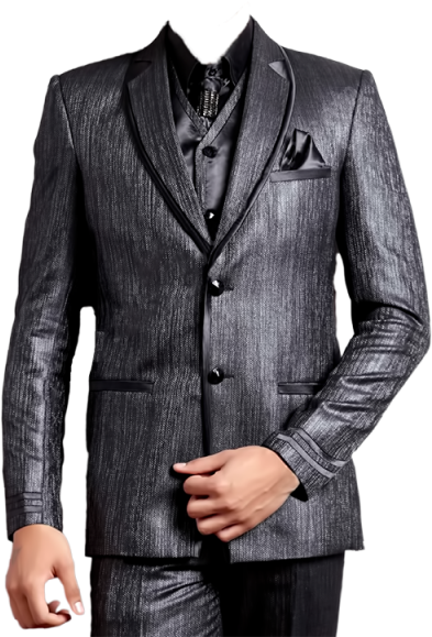 Elegant Gray Suit Man PNG