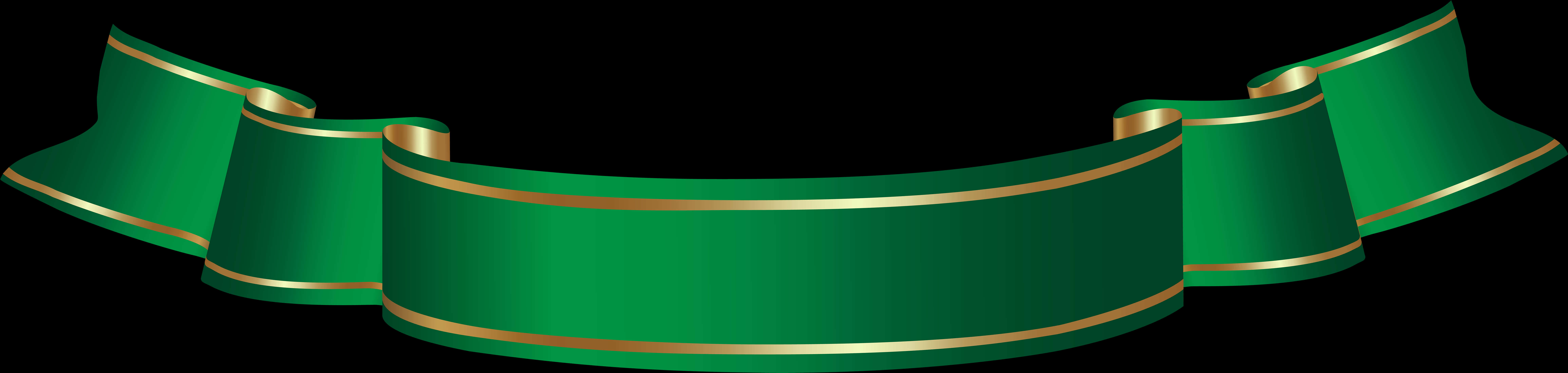 Elegant Green Banner Ribbon PNG