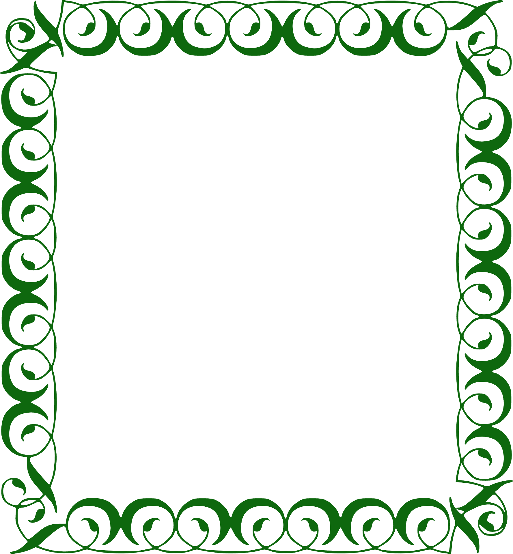 Elegant Green Celtic Frame PNG