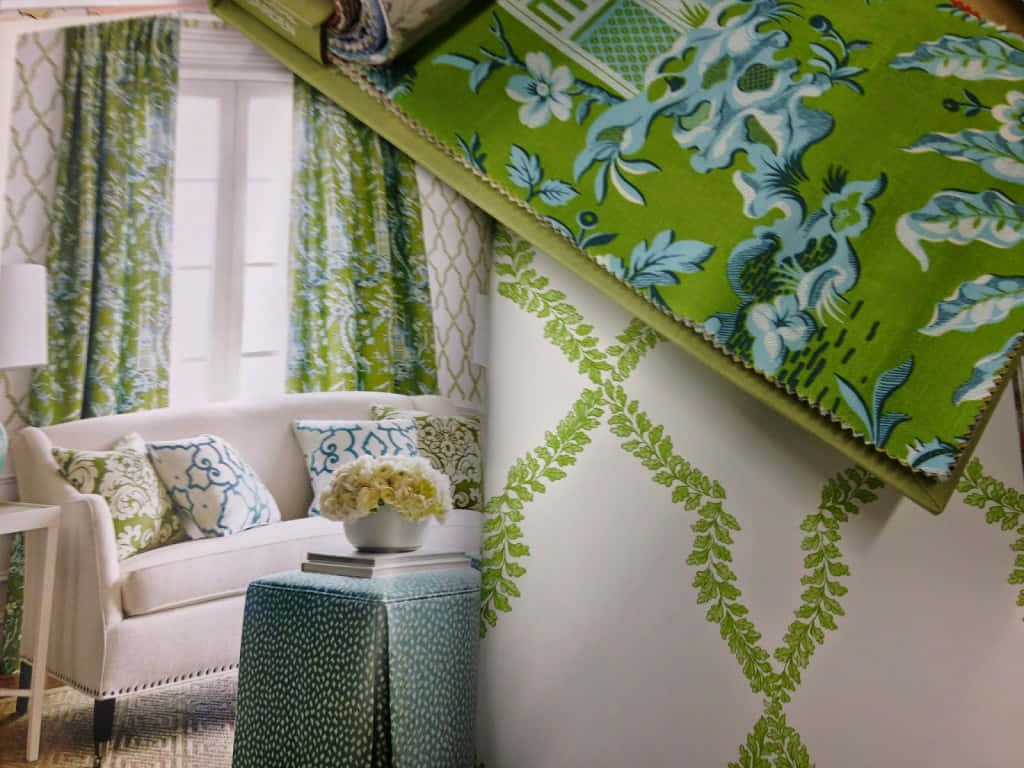 Elegant Green Interior Design Sample Wallpaper