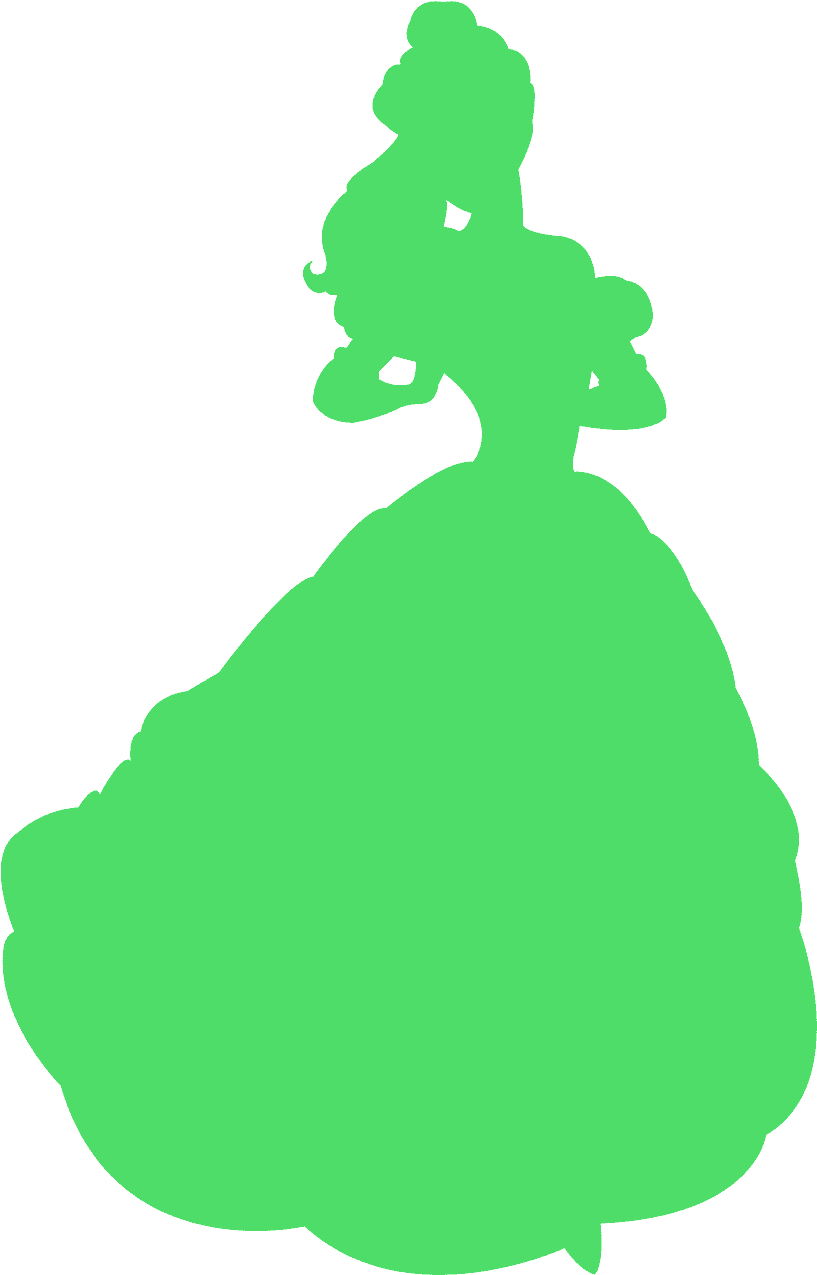 Elegant Green Silhouette Woman PNG