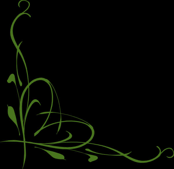 Elegant Green Vine Design PNG