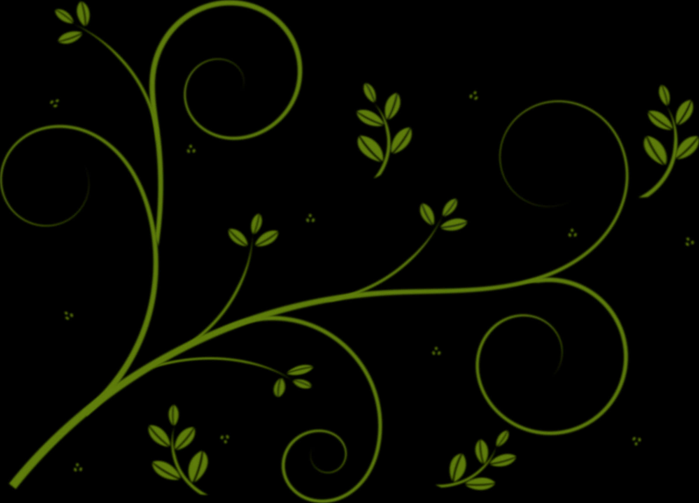 Elegant Green Vine Pattern PNG