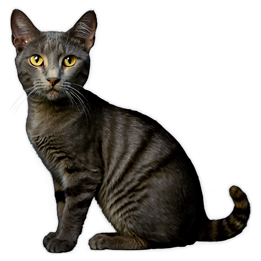 Elegant Grey Cat Png 72 PNG