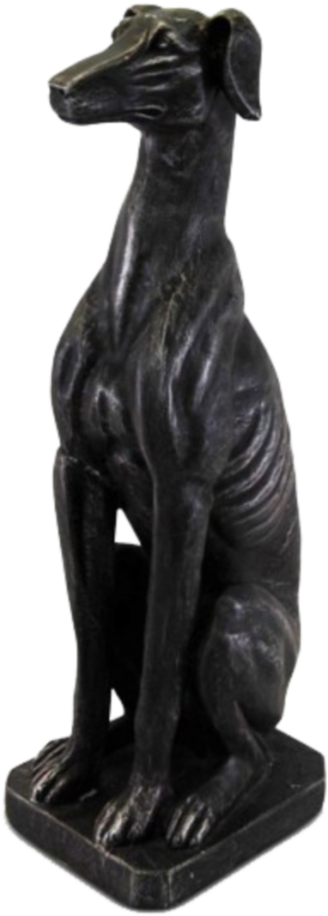 Elegant Greyhound Statue PNG