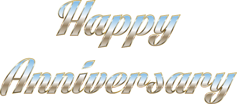 Elegant Happy Anniversary Text PNG