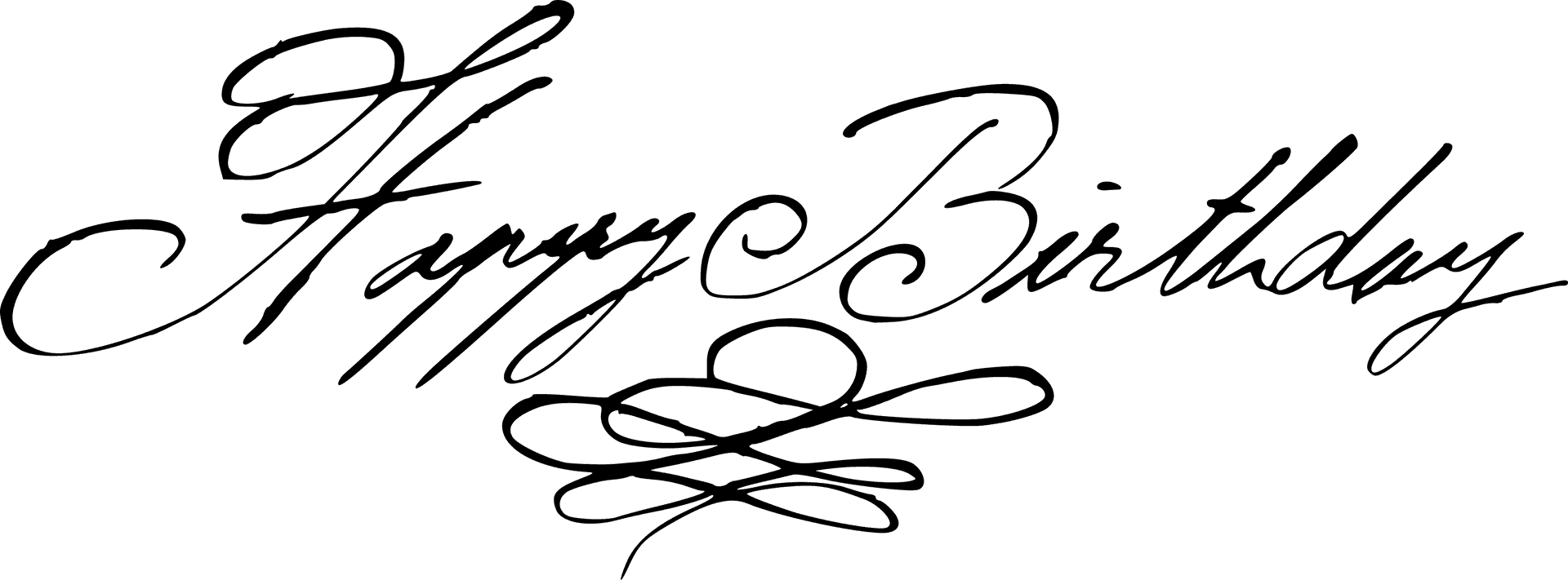 Elegant Happy Birthday Calligraphy PNG