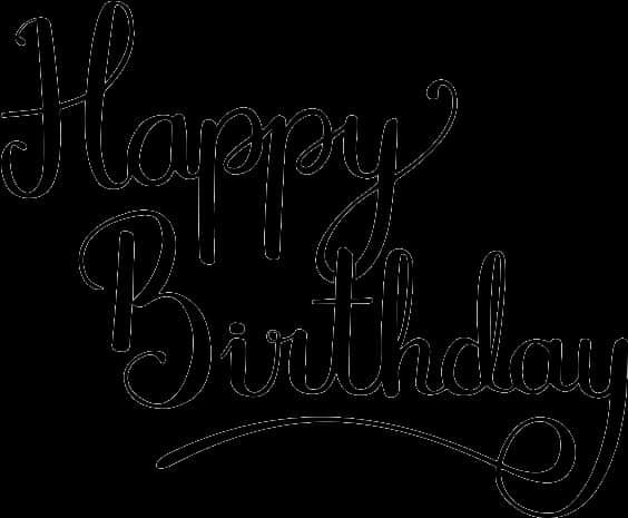 Elegant Happy Birthday Script PNG