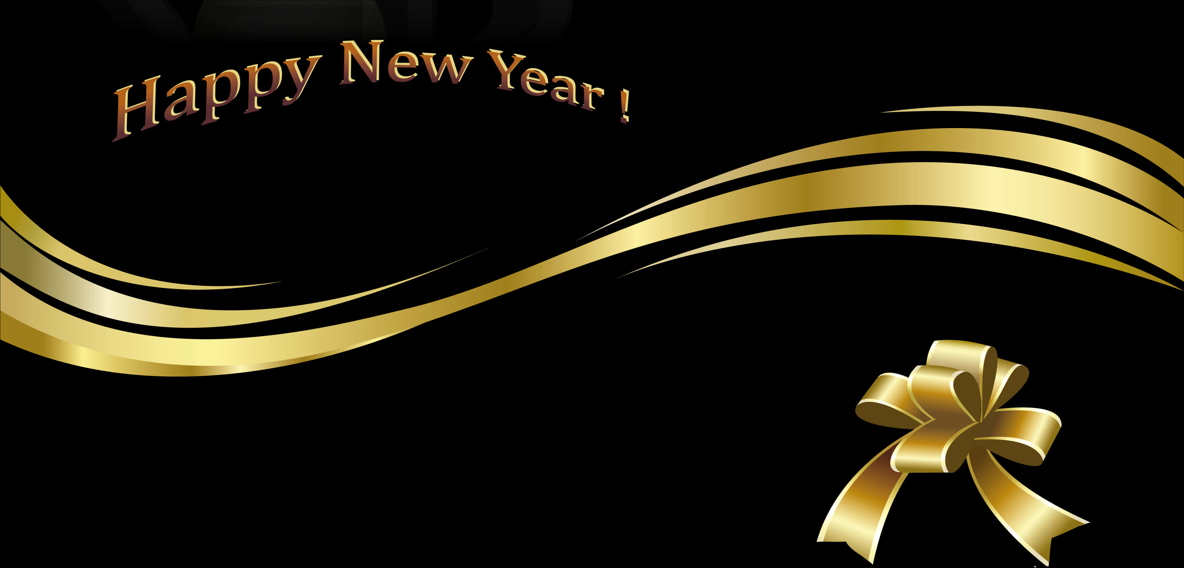 Elegant Happy New Year Greeting PNG
