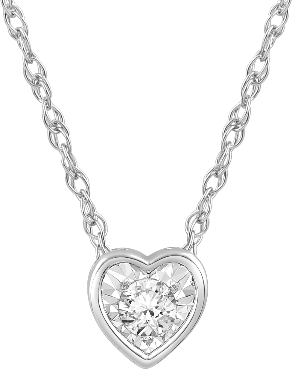 Elegant Heart Diamond Necklace PNG