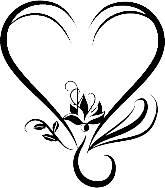 Elegant Heart Floral Design Clipart PNG