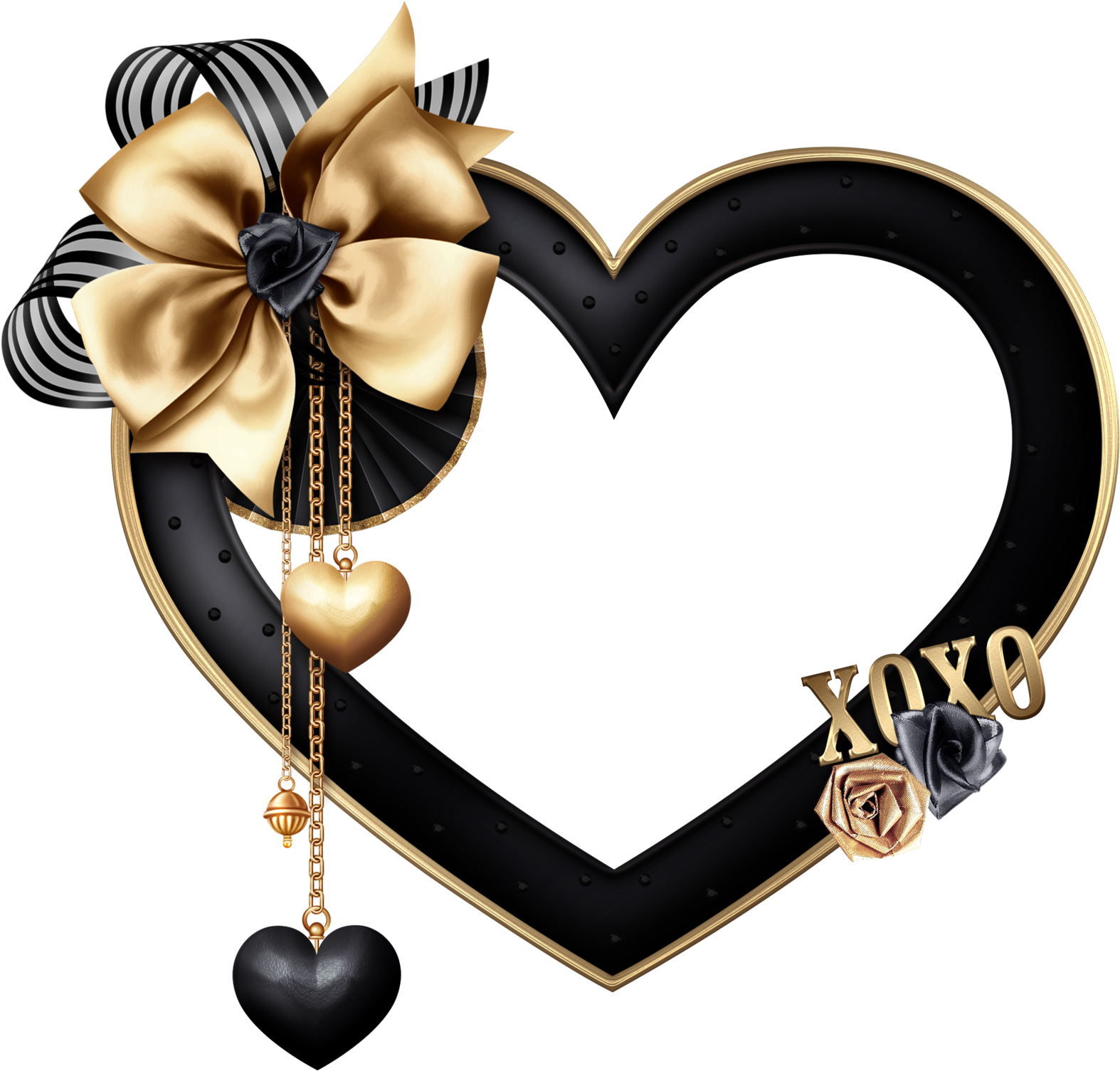 Elegant Heart Love Frame PNG