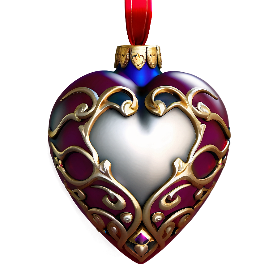 Elegant Heart Ornament Png 06202024 PNG