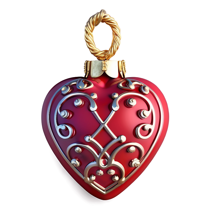 Elegant Heart Ornament Png 06202024 PNG