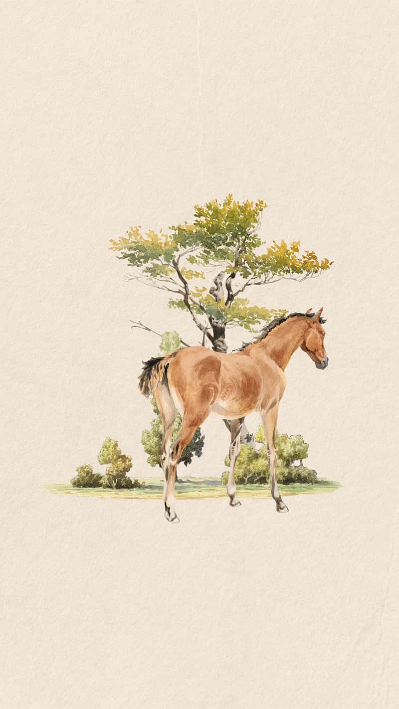 Elegant Horse Watercolor Art Wallpaper