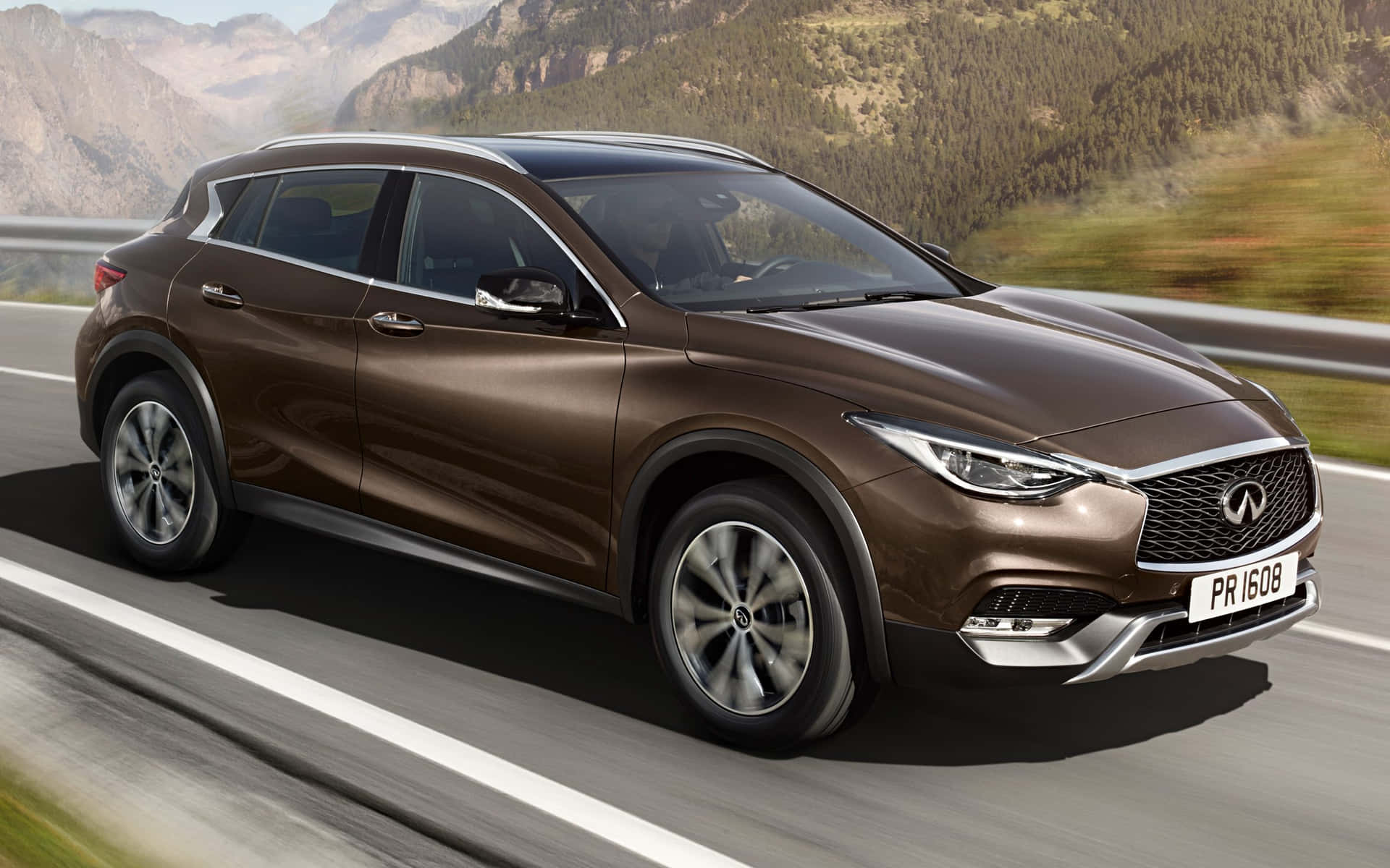 Elegant Infiniti Qx30 On A Clear Day Wallpaper