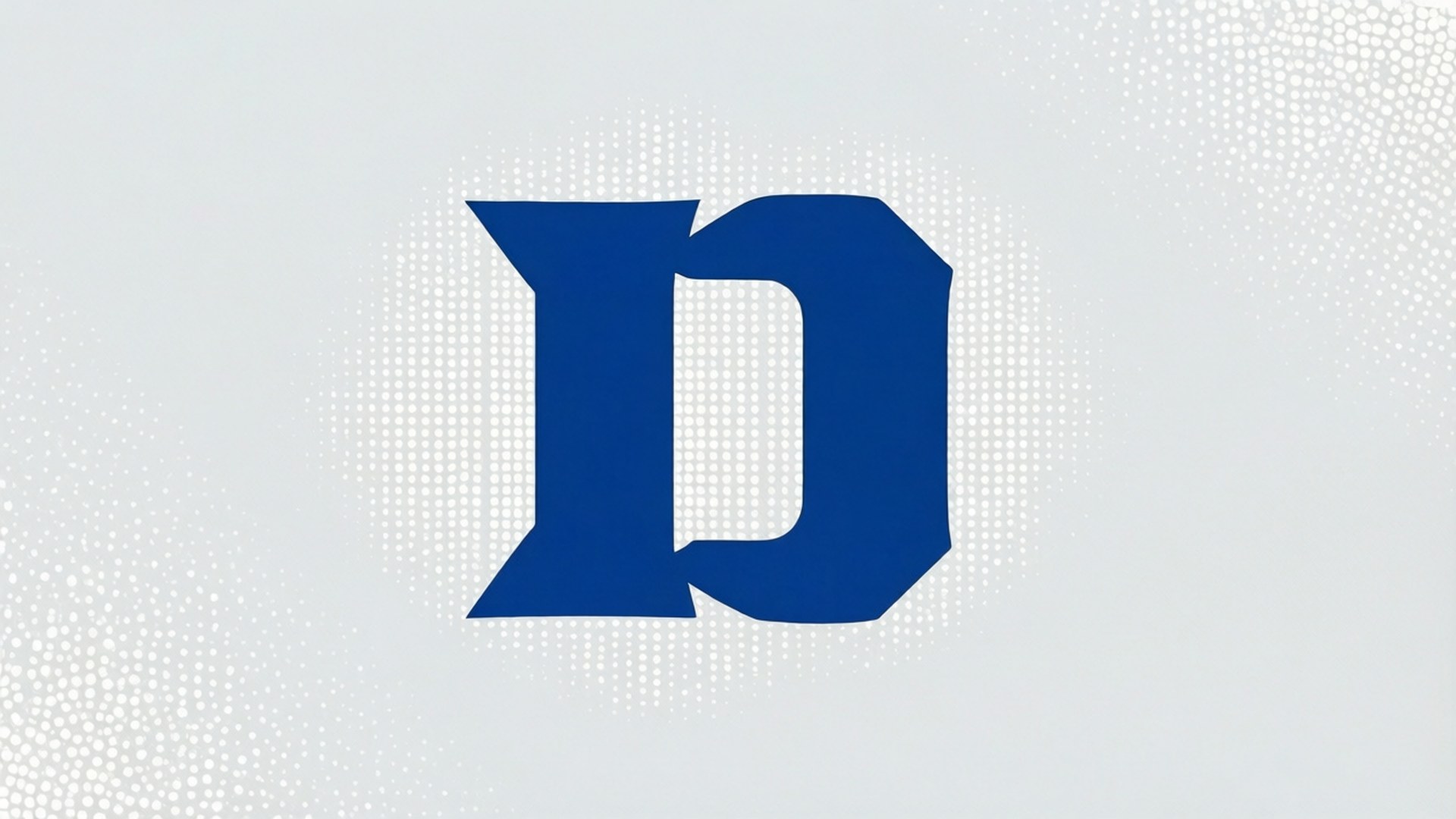 Minimalistisk Duke Blue Devils initial D med subtilt prikkemønster.