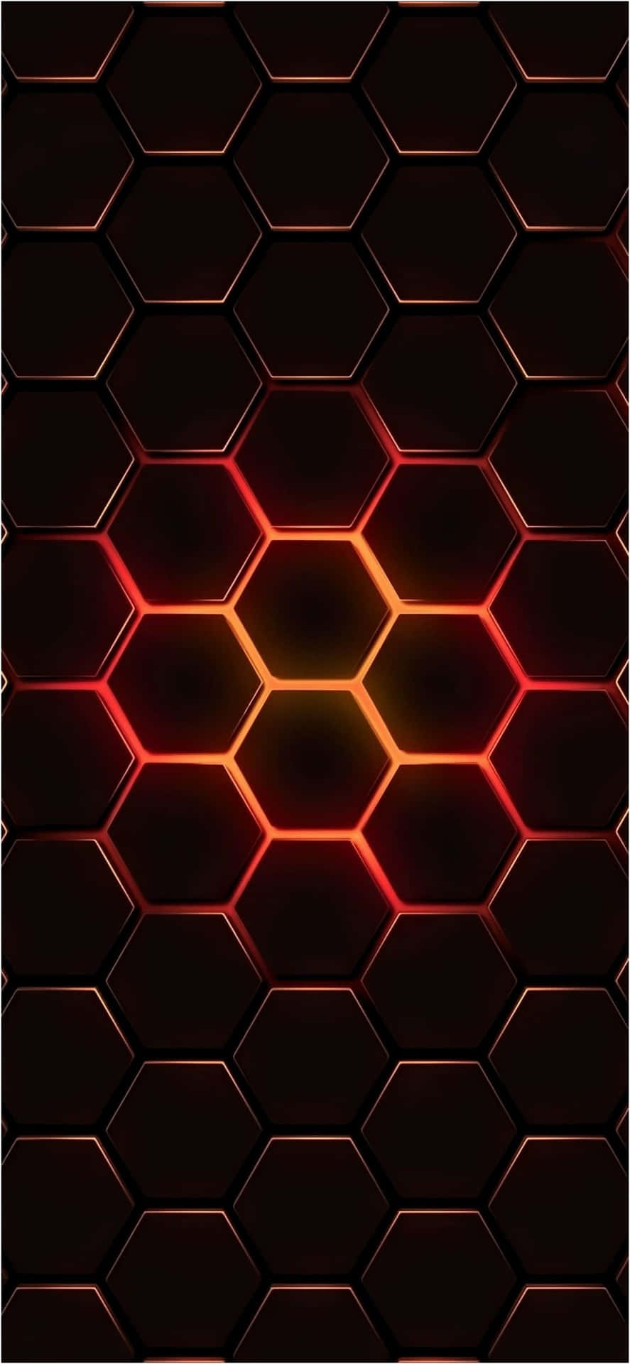 Elegant iPhone Red Aesthetic Hexagon Patterns Wallpaper
