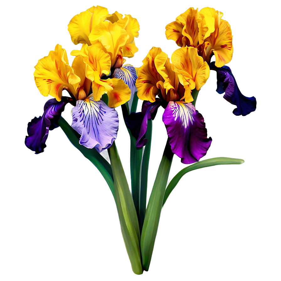 Elegant Iris Bouquet Png 06122024 PNG