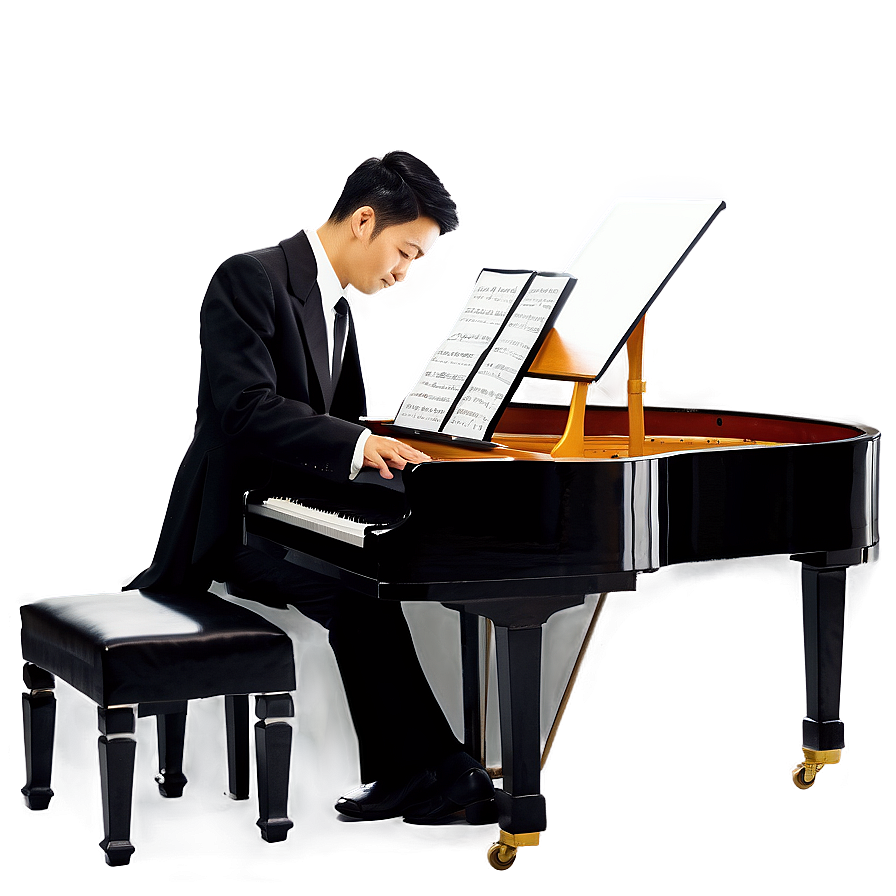 Elegant Jazz Pianist Png 06122024 PNG