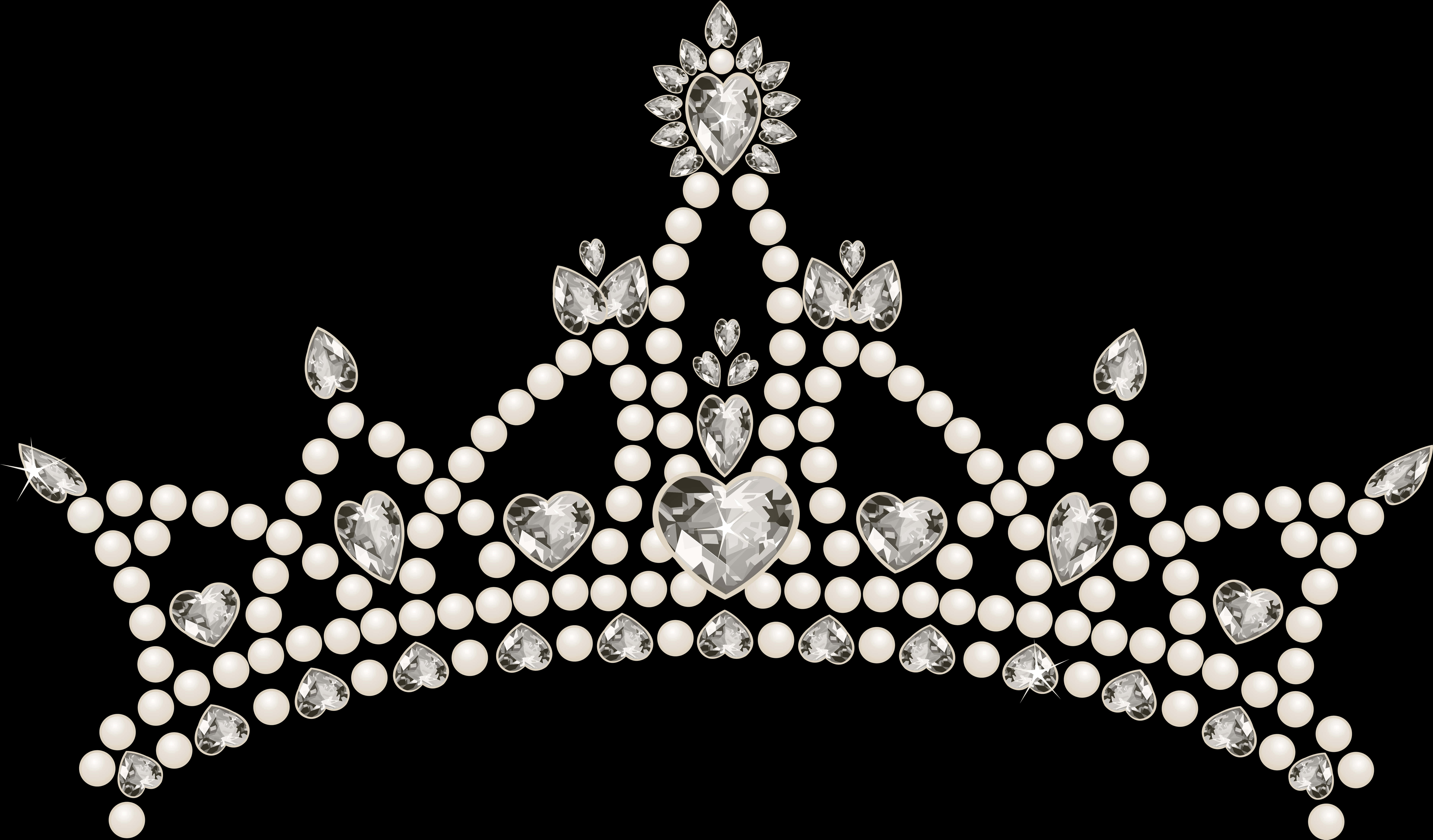 Elegant Jeweled Princess Crown PNG