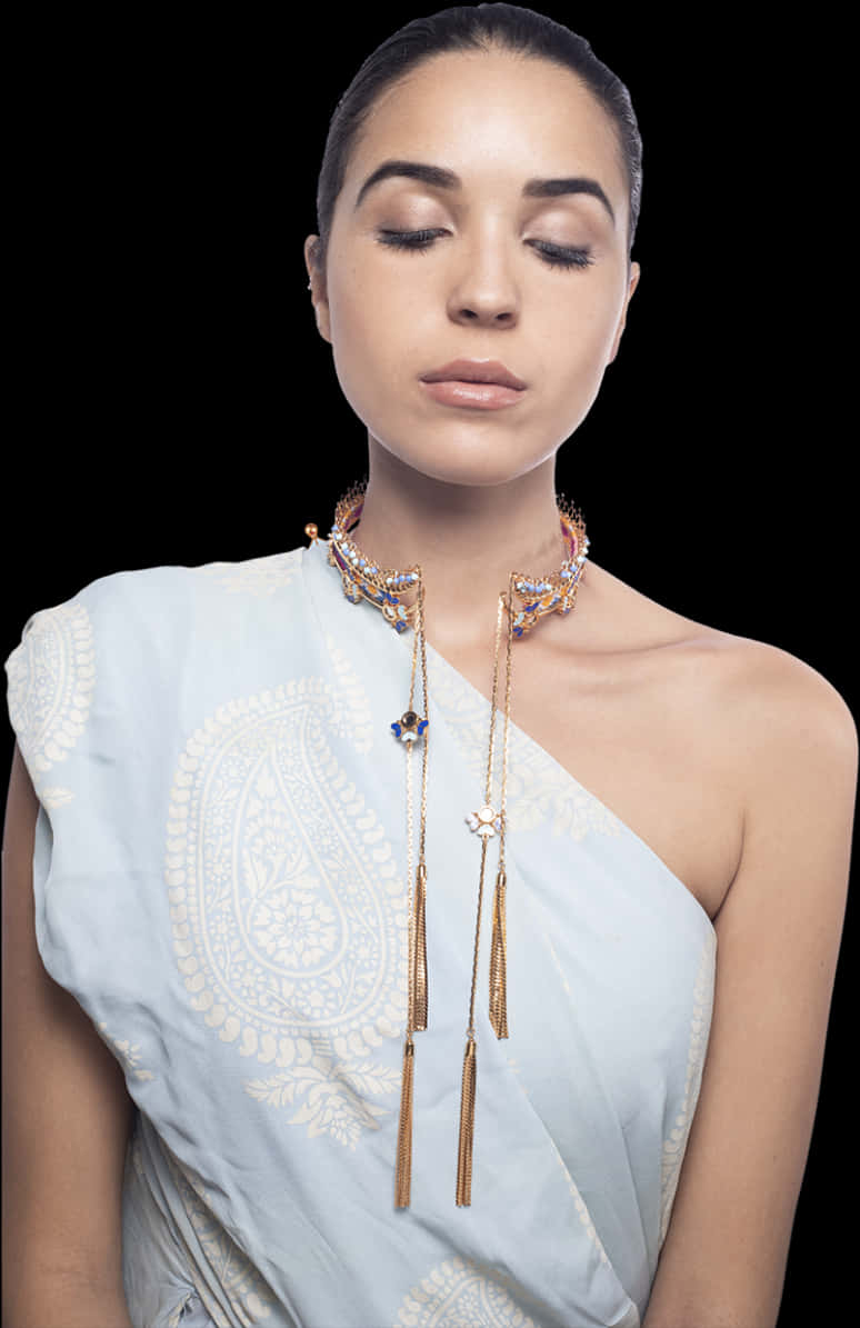 Elegant Jewelry Model Showcase PNG
