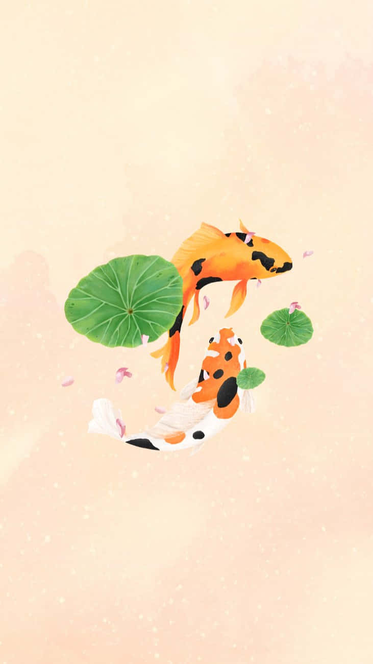 Elegant_ Koi_ Fish_ Among_ Lily_ Pads Wallpaper