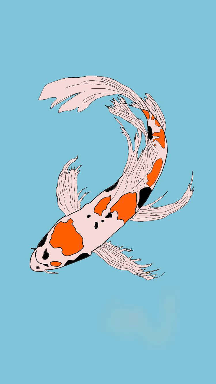 Elegant Koi Fish Illustration Wallpaper