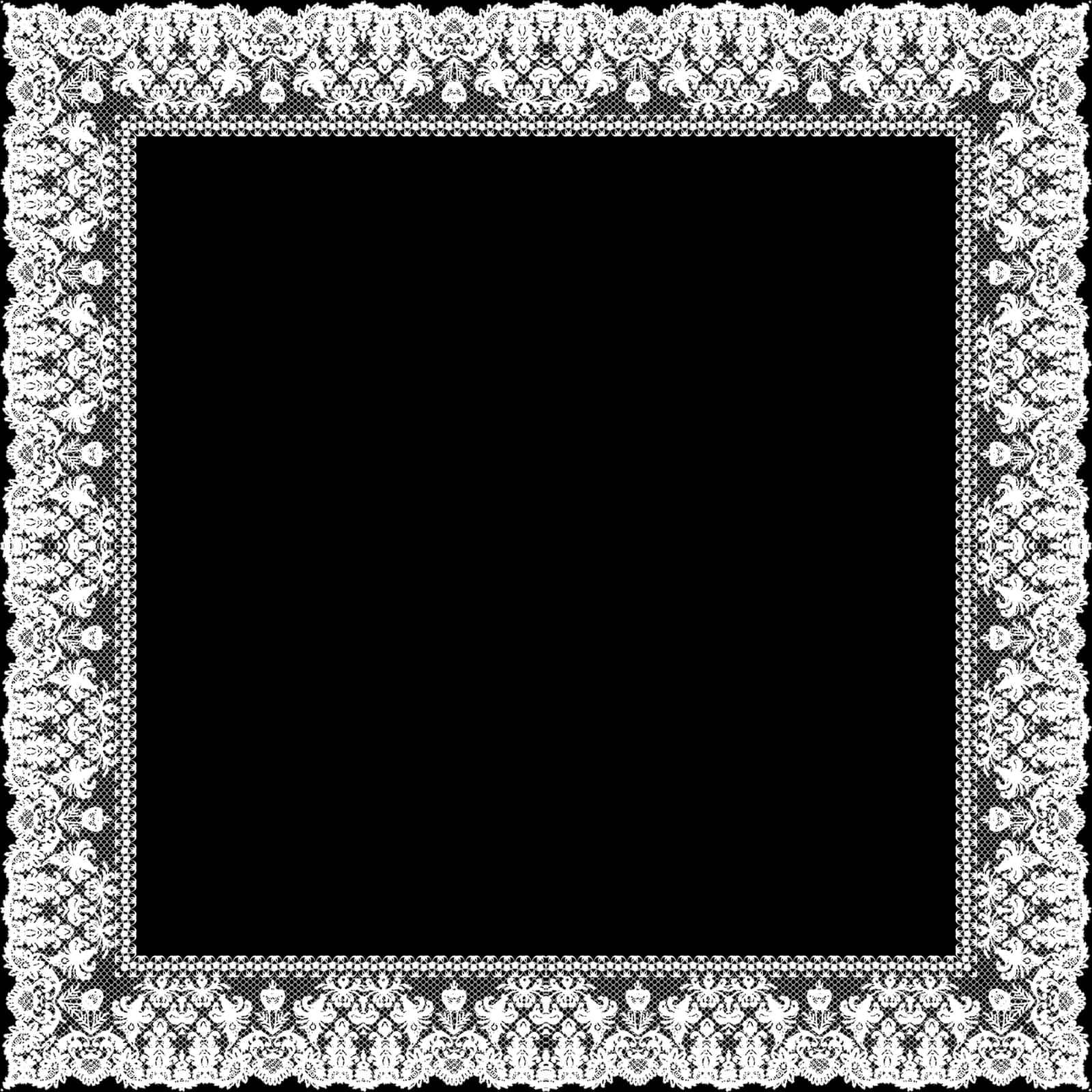 Elegant Lace Border Frame PNG