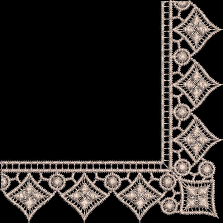 Elegant Lace Corner Border Design PNG