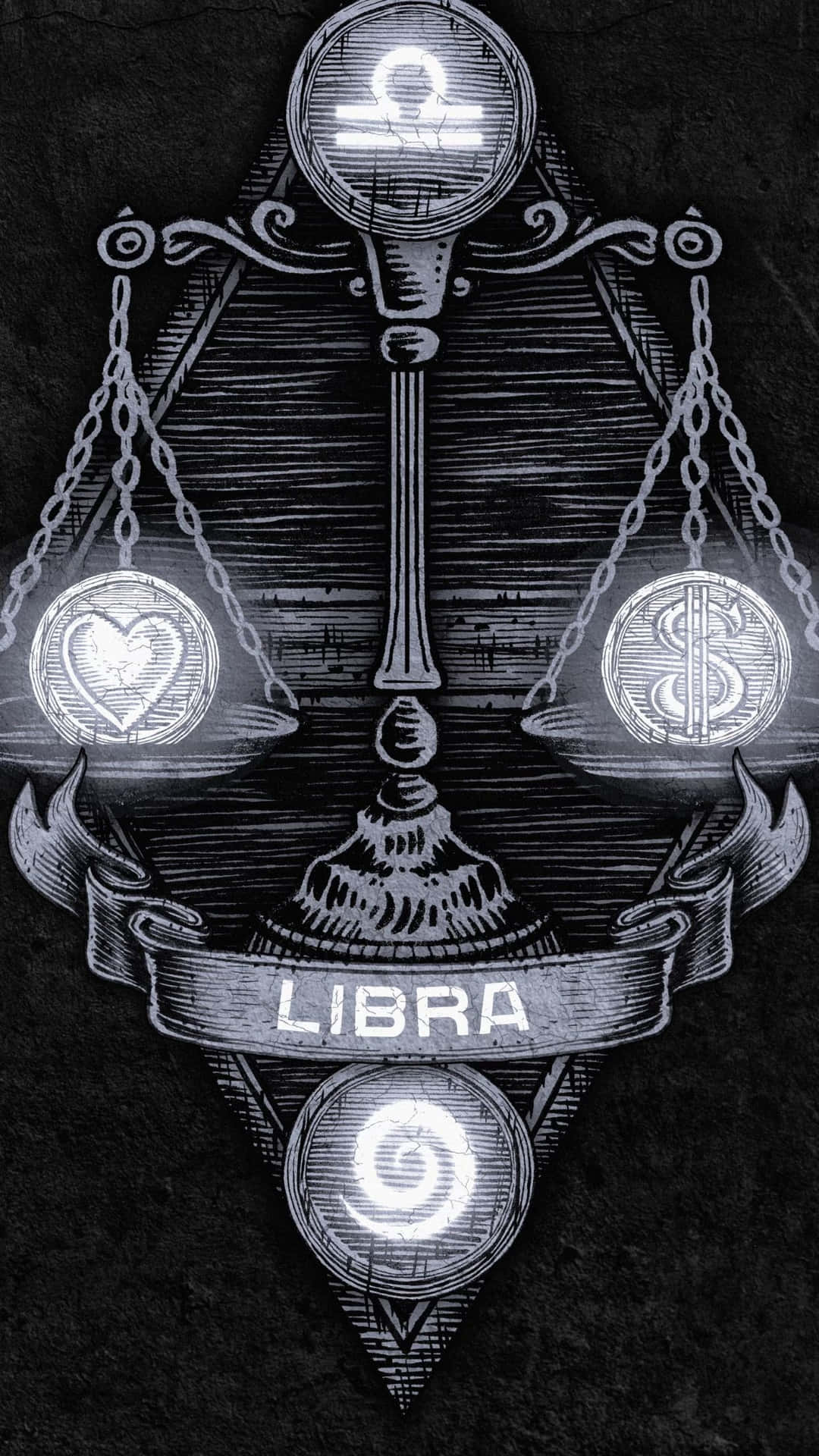 Elegant Libra Zodiac Sign Against Cosmic Background