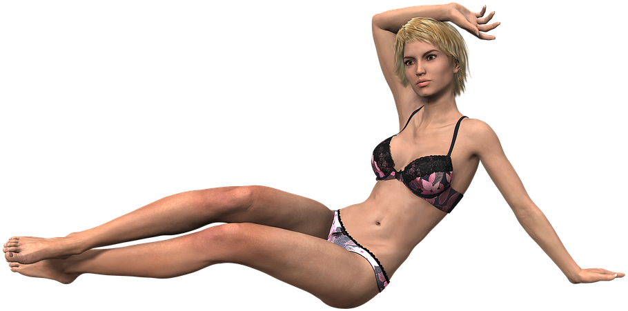 Elegant Lingerie Model Pose PNG