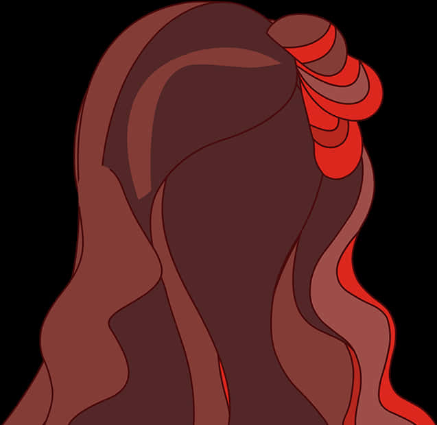Elegant Long Hair Illustration PNG