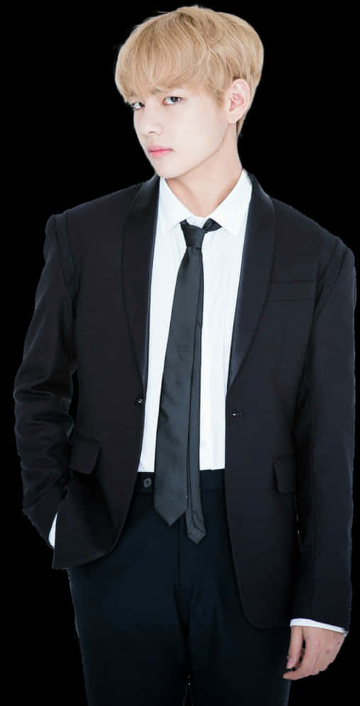 Elegant Manin Black Suit PNG