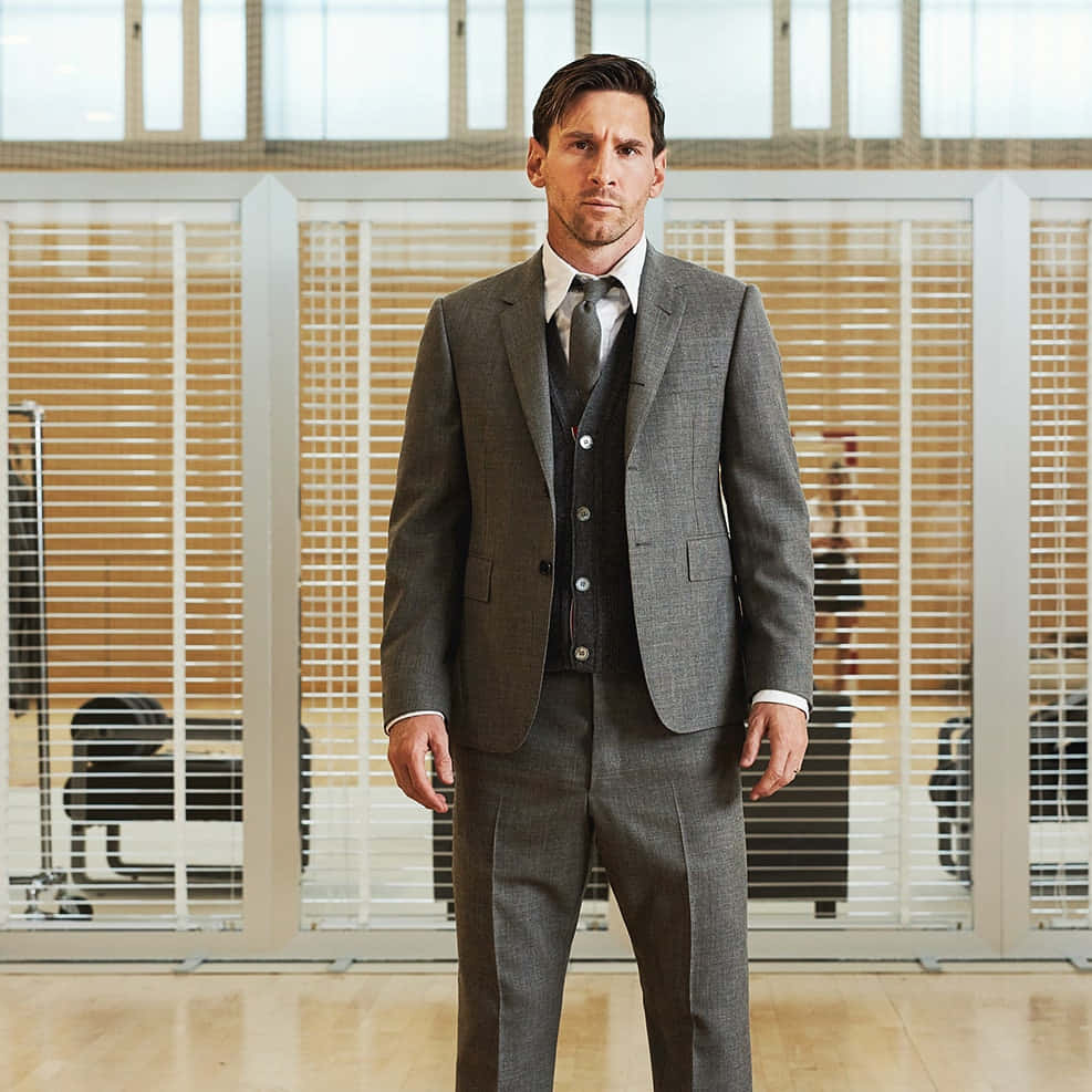 Elegant Manin Grey Suit Wallpaper