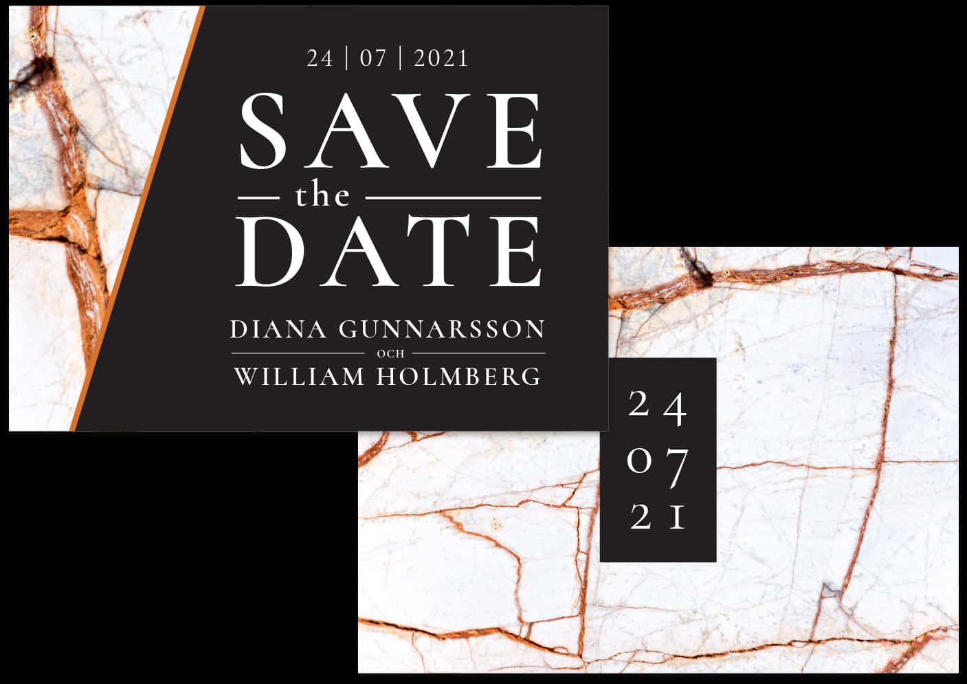 Elegant Marble Save The Date Announcement PNG