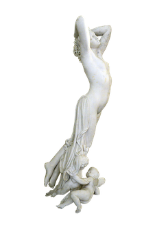 Elegant Marble Statuewith Angel PNG